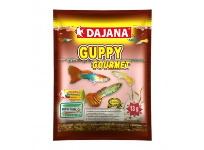 Фото - корм для рыб Dajana Guppy Gourmet Корм для всех видов гуппи с чесноком в хлопьях