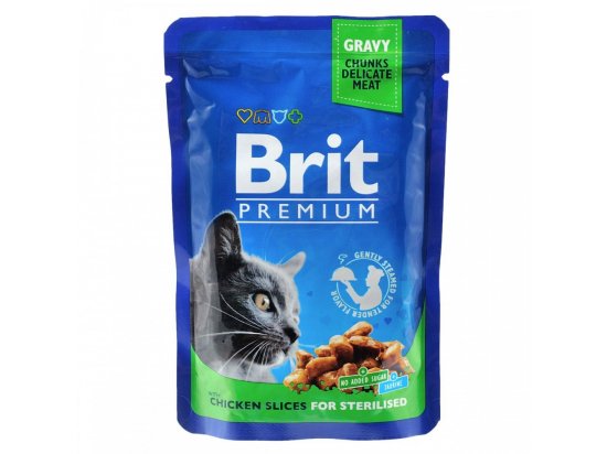 Фото - влажный корм (консервы) Brit Premium Cat for Sterilised Chicken Slices консервы для стерилизованных кошек КУРИЦА