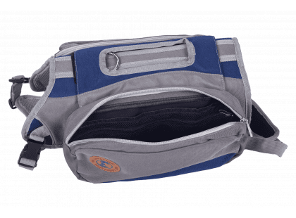 Фото 5 -  амуниция Voyager Pet Dog Bagpack cумка-седло для собак, синий с серым