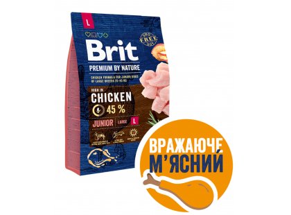 Фото - Brit Premium Dog Junior Large L Chicken сухий корм для цуценят та молодих собак великих порід КУРКА сухий корм Brit Premium Dog Junior Large L Chicken сухий корм для цуценят та молодих собак великих порід КУРКА