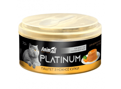 Фото - AnimAll Platinum Chicken консерви для кішок, паштет, КУРКА вологий корм (консерви) AnimAll Platinum Chicken консерви для кішок, паштет, КУРКА