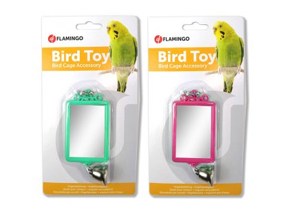 Фото - Flamingo (Фламинго) MIRROR STRAIGHT+BELL игрушка для попугаев квадратное зеркало с колокольчиком игрушки Flamingo (Фламинго) MIRROR STRAIGHT+BELL игрушка для попугаев квадратное зеркало с колокольчиком