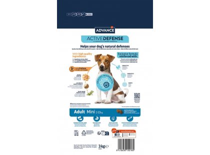 Фото - сухий корм Advance (Едванс) Dog Mini Adult - корм для дорослих собак маленьких порід (з куркою та рисом)