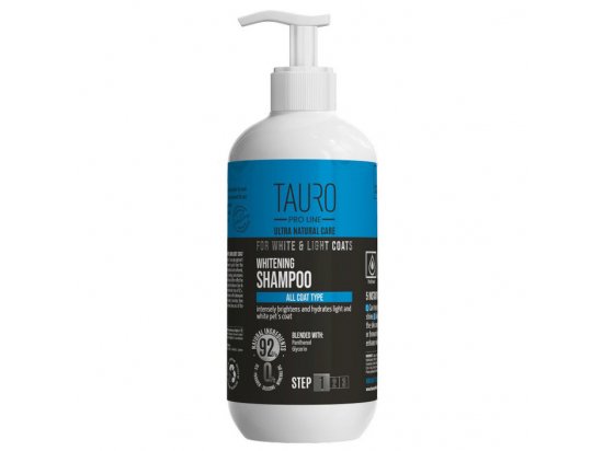 Фото - повсякденна косметика Tauro (Тауро) Pro Line Ultra Natural Care Whitening Shampoo відбілюючий шампунь для собак і кішок з білим і світлим забарвленням шерсті