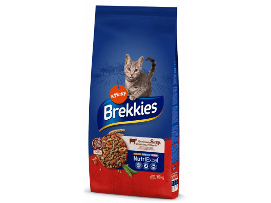 Фото - сухий корм Brekkies Cat BEEF сухий корм для котів ЯЛОВИЧИНА