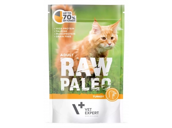 Фото - Vet Expert Raw Paleo (Роу Палео) Adult Cat Turkey вологий корм для котів ІНДИЧКА вологий корм (консерви) Vet Expert Raw Paleo (Роу Палео) Adult Cat Turkey вологий корм для котів ІНДИЧКА