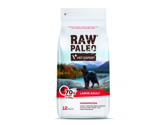 Фото - сухой корм Vet Expert Raw Paleo (Роу Палео) Adult Large Beef сухой корм для собак больших пород ГОВЯДИНА