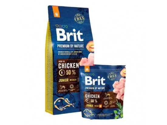 Фото - сухий корм Brit Premium Junior Medium М Chicken сухий корм для цуценят та молодих собак середніх порід КУРКА