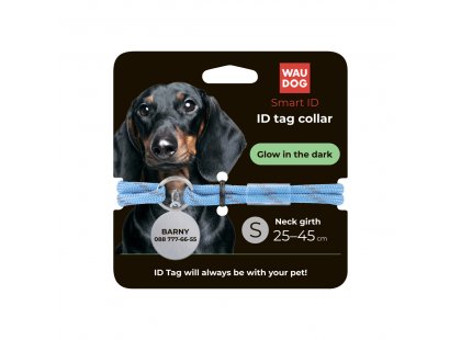 Фото - амуниция Collar WAUDOG Smart ID светящийся светоотражающий шнурок для адресника из паракорда, голубой