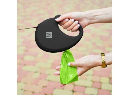Фото 7 -  рулетки WAUDOG R-leash поводок рулетка с контейнером для пакетов, светоотражающая лента, черный