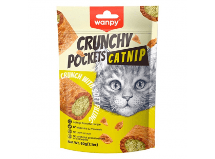 Фото - Wanpy Crunchy Pockets Chicken Catnip ласощі для котів КУРКА ТА КОТЯЧА М'ЯТА ласощі Wanpy Crunchy Pockets Chicken Catnip ласощі для котів КУРКА ТА КОТЯЧА М'ЯТА