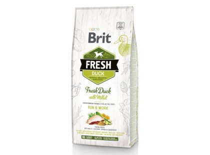 Фото - сухой корм Brit Fresh Dog Active Run & Work Duck & Millet сухой корм для активных собак УТКА и ПШЕНО