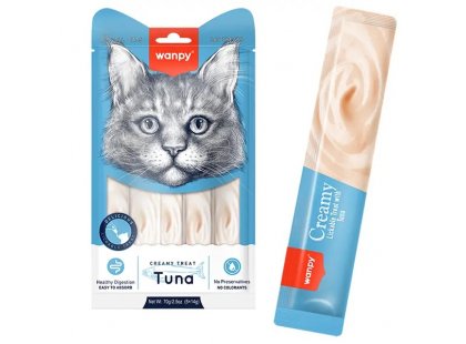 Фото - Wanpy (Ванпі) Creamy Lickable Treats Tuna рідкі ласощі для котів ТУНЕЦЬ корм та ласощі Wanpy (Ванпі) Creamy Lickable Treats Tuna рідкі ласощі для котів ТУНЕЦЬ