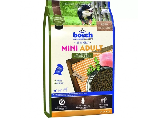 Фото - сухой корм BOSCH (Бош) Adult Mini Poultry & Millet - Корм для собак малых пород с ПТИЦЕЙ И ПРОСОМ