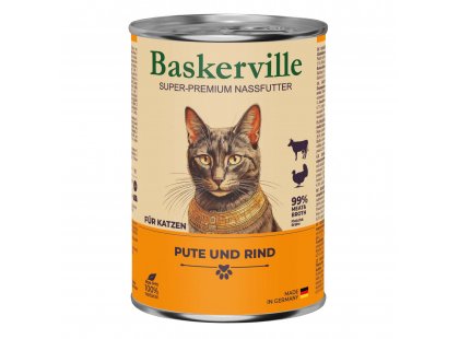 Фото - Baskerville (Баскервиль) ИНДЕЙКА И ГОВЯДИНА - консервы для кошек влажный корм (консервы) Baskerville (Баскервиль) ИНДЕЙКА И ГОВЯДИНА - консервы для кошек