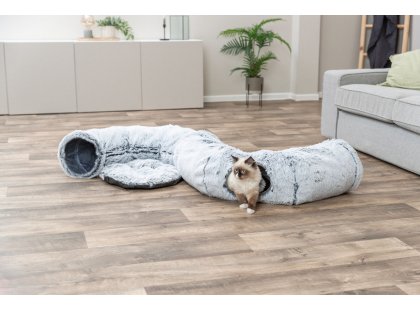 Фото 6 -  іграшки Trixie Harvey ігровий тунель для котів плюшевий, сірий (42983)