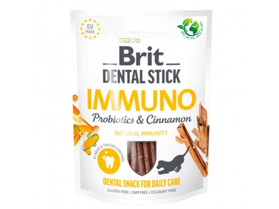 Фото - лакомства Brit Care Dog Dental Stick Immuno Probiotics & Cinnamon лакомство для иммунитета собак ПРОБИОТИКИ и КОРИЦА