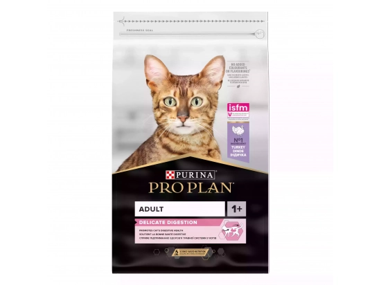 Фото - сухой корм Purina Pro Plan (Пурина Про План) Adult Delicate Digestion Turkey сухой корм для кошек с чувствительным пищеварением и привередливых ИНДЕЙКА