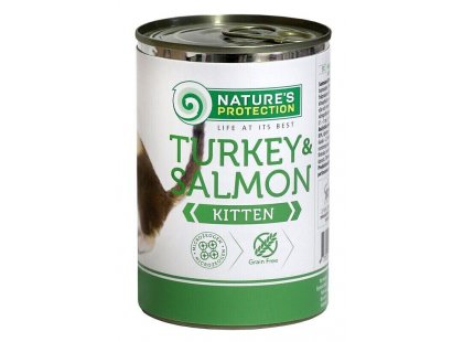 Фото - Natures Protection (Нейчез Протекшин) KITTEN TURKEY & SALMON (ІНДИЧКА І ЛОСОСЬ) консерви для кошенят до 12 місяців вологий корм (консерви) Natures Protection (Нейчез Протекшин) KITTEN TURKEY & SALMON (ІНДИЧКА І ЛОСОСЬ) консерви для кошенят до 12 місяців
