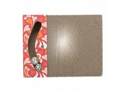 Фото 2 -  дряпалки, з будиночками Trixie Кігтеточка з картону до дня Св. Валентина з м'ячиками, червоний