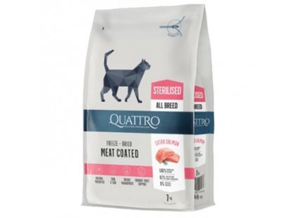Фото 2 -  сухой корм Quattro Cat Sterilised Extra Salmon сухой корм для стерилизованных кошек ЛОСОСЬ