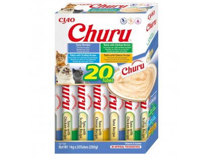 Фото - Inaba Cat Churu Tuna ласощі для котів, вершковий мус, 4 СМАКИ З ТУНЦЕМ ласощі Inaba Cat Churu Tuna ласощі для котів, вершковий мус, 4 СМАКИ З ТУНЦЕМ