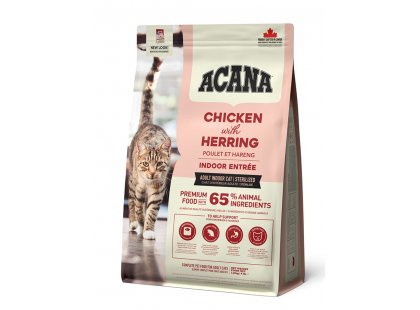 Фото 2 -  сухой корм Acana Indoor Entree Cat корм для кошек, живущих в помещении КУРИЦА, СЕЛЬДЬ