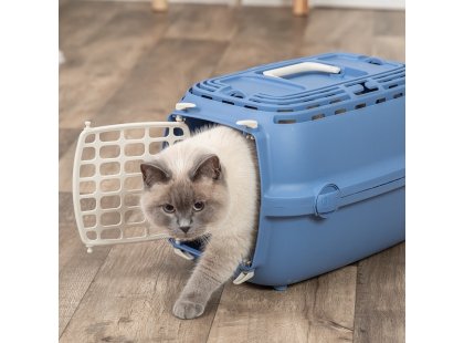 Фото - Trixie Relax переноска для животных, ПЛАСТИК ДВЕРЬ, синий переноски, сумки, рюкзаки Trixie Relax переноска для животных, ПЛАСТИК ДВЕРЬ, синий