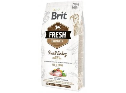 Фото - сухий корм Brit Fresh Dog Adult Fit & Slim Turkey & Pea сухий гіпоалергенний корм для собак з надмірною вагою ІНДИЧКА і ГОРОХ