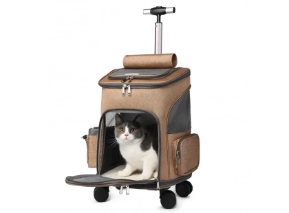 Фото - переноски, сумки, рюкзаки Voyager Pet Trolley Bag водонепроницаемая тележка-рюкзак для кошек и собак, бежевый