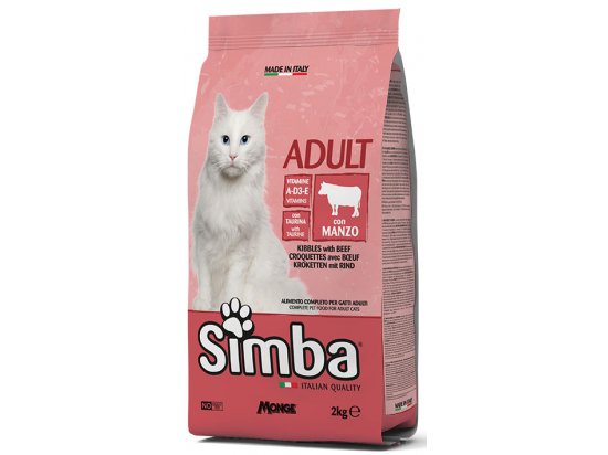 Фото - сухий корм Simba Cat Adult Beef сухий повнораціонний корм для котів ЯЛОВИЧИНА