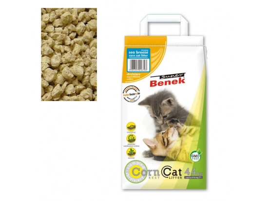 Фото - наполнители Super Benek (Супер Бенек) CORN LINE CAT LITTER NATURAL кукурузный наполнитель для кошачьего туалета БЕЗ АРОМАТА