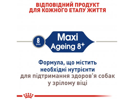 Фото - сухой корм Royal Canin MAXI AGEING 8+ (МАКСИ АЙДЖИНГ 8+) корм для собак крупных пород от 8 лет