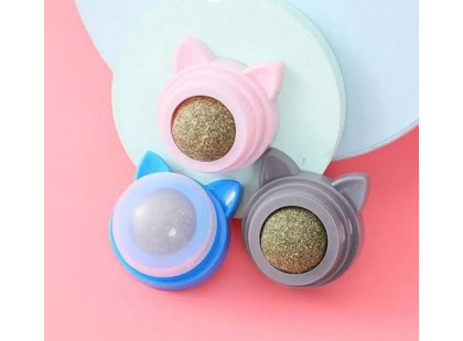 Фото 2 -  трава для котов и кошачья мята Pomurom Лакомство для кошек шарик-лизун с кошачьей мятой УШКИ