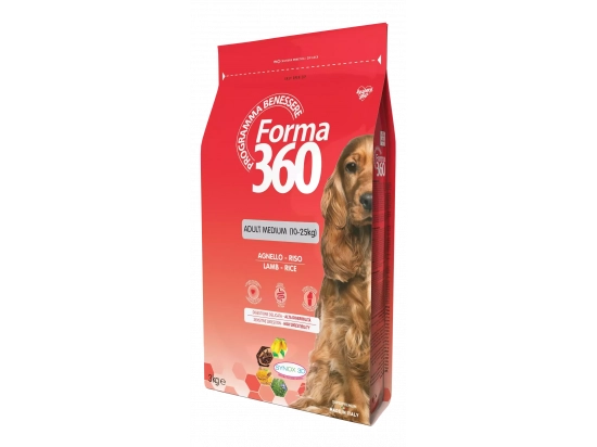 Фото - сухой корм Forma 360 (Форма 360) Adult Medium Dog Lamb & Rice сухой корм для взрослых собак средних пород ЯГНЕНОК и РИС