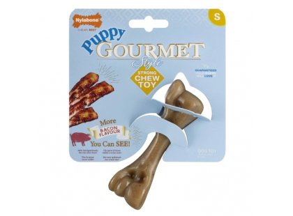 Фото 2 -  іграшки Nylabone Gourmet Puppy Femur Bacon жувальна іграшка для цуценят КІСТКА, смак БЕКОН