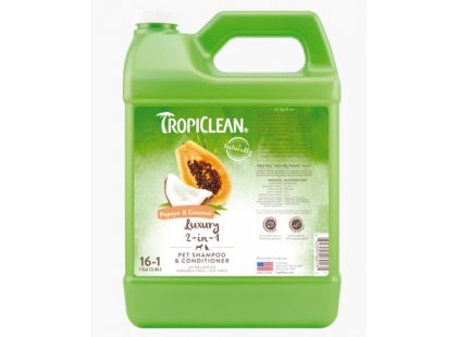 Фото - повсякденна косметика Tropiclean (Тропіклін) PAPAYA & COCONUT 2 в 1 (ПАПАЙЯ І КОКОС 2 в 1) шампунь кондиціонер для собак та котів