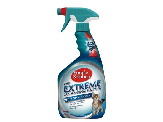 Фото - удаление запахов, пятен и шерсти Simple Solution Extreme Cat stain and odor remover - сверхмощное средство для нейтрализации запахов и удаления стойких пятен