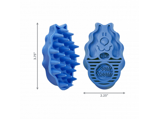 Фото - гребінці, щітки, граблі Kong ZOOM GROOM щітка для собак, блакитний