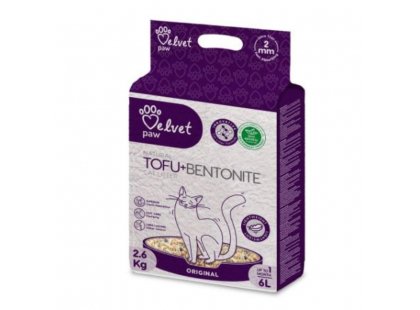 Фото - Velvet Paw Tofu+Bentonite Original гороховый наполнитель с бентонитом для кошек БЕЗ АРОМАТА наполнители Velvet Paw Tofu+Bentonite Original гороховый наполнитель с бентонитом для кошек БЕЗ АРОМАТА
