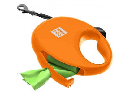 Фото 3 -  рулетки WAUDOG R-leash поводок рулетка с контейнером для пакетов, светоотражающая лента, оранжевый