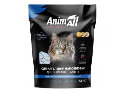 Фото 2 -  наполнители AnimAll Blue Aquamarine cиликагелевый наполнитель для кошачьего туалета ГОЛУБОЙ АКВАМАРИН