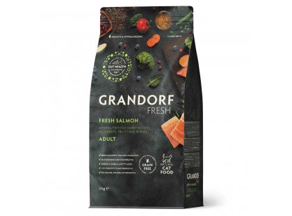 Фото - Grandorf (Грандорф) Fresh Salmon & Sweet Potato Adult сухий корм для котів ЛОСОСЬ та БАТАТ сухий корм Grandorf (Грандорф) Fresh Salmon & Sweet Potato Adult сухий корм для котів ЛОСОСЬ та БАТАТ