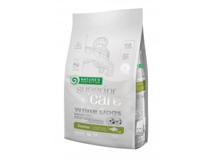 Фото 2 -  сухой корм Natures Protection GRAIN FREE WHITE FISH JUNIOR SMALL & MINI корм для щенков малых пород с белой шерстью БЕЛАЯ РЫБА