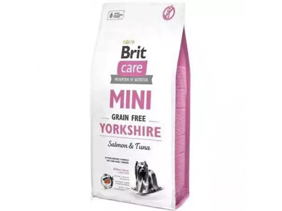 Фото - сухий корм Brit Care Dog Grain Free Mini Yorkshire Salmon & Tuna беззерновий сухий корм для йоркширських тер'єрів ТУНЕЦЬ та ЛОСОСЬ