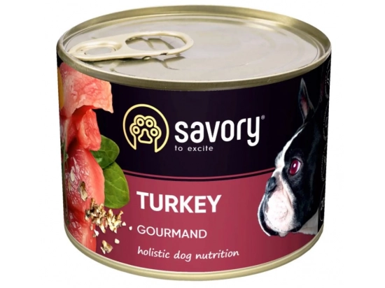 Фото - вологий корм (консерви) Savory (Сейворі) GOURMAND TURKEY вологий корм для дорослих собак (індичка)