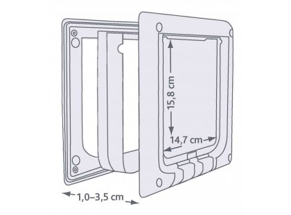 Фото 3 -  двери врезные Trixie 4-Way Flap Door Electromagnetic электромагнитная врезная дверца для кошек и собак, белый (3869)