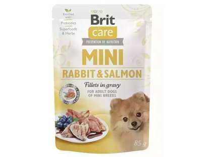 Фото - влажный корм (консервы) Brit Care Dog Mini Fillets in Gravy Rabbit & Salmon консервы для собак мелких пород КРОЛИК И ЛОСОСЬ В СОУСЕ