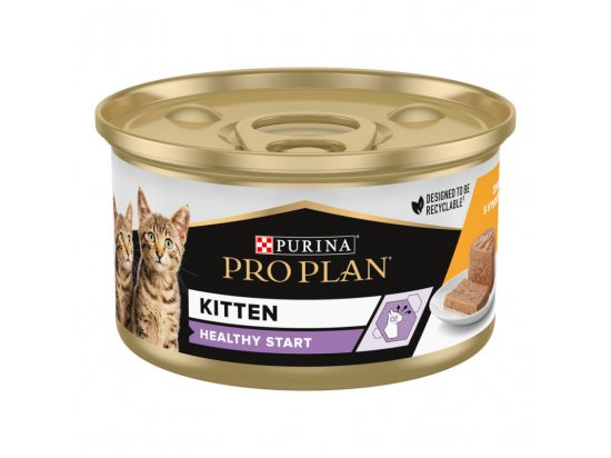 Фото - вологий корм (консерви) Purina Pro Plan (Пуріна Про План) Kitten Healthy Start Chicken вологий корм для кошенят, мус КУРКА