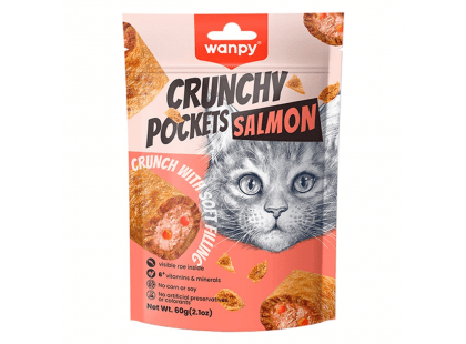 Фото - Wanpy Crunchy Pockets Salmon & Roe ласощі для котів ЛОСОСЬ та ІКРА ласощі Wanpy Crunchy Pockets Salmon & Roe ласощі для котів ЛОСОСЬ та ІКРА